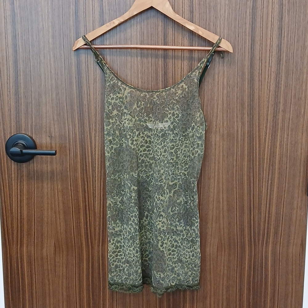 VICTORIA'S SECRET Sheer Animal Print Chemise Sz S